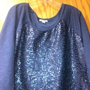 Old navy blue sequined sweatshirt